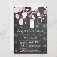 Baby its Cold Outside Winter Mason Jar Baby Shower
