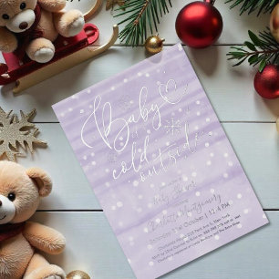Baby It's Cold Outside Winter Purple Baby Shower