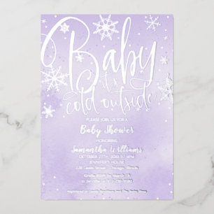 Baby It's Cold Outside Winter Purple Baby Shower