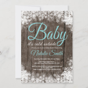 Baby Its Cold Outside Winter Snowflake Baby Shower Invitation