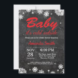 Baby its Cold Outside Winter Snowflake Baby Shower Invitation<br><div class="desc">Baby its Cold Outside Winter Snowflake Baby Shower Invitation. Boy or Girl Baby Shower. White and Red Snowflake. Winter Holiday Baby Shower Invite. Chalkboard Background. Black and White. For further customisation,  please click the "Customise it" button and use our design tool to modify this template.</div>