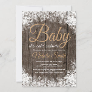 Baby Its Cold Outside Winter Snowflake Baby Shower Invitation