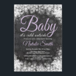 Baby Its Cold Outside Winter Snowflake Baby Shower Invitation<br><div class="desc">Baby Its Cold Outside Winter Snowflake Baby Shower Invitationn. Girl Baby Shower Invitation. Purple Lilac Lavender Violet. Winter Holiday Baby Shower Invite. White Snowflakes. Chalkboard Background. For further customisation,  please click the "Customise it" button and use our design tool to modify this template.</div>