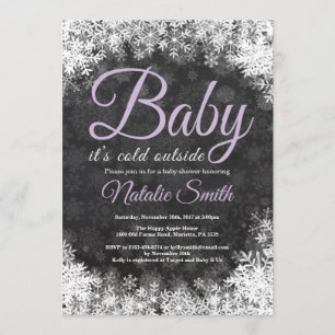 Baby Its Cold Outside Winter Snowflake Baby Shower Invitation