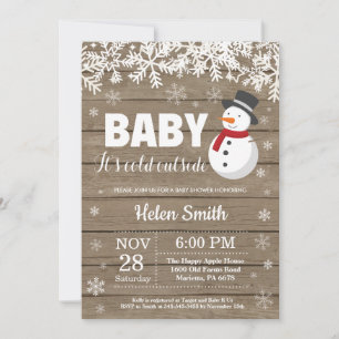 Baby its Cold Outside Winter Snowman Baby Shower Invitation