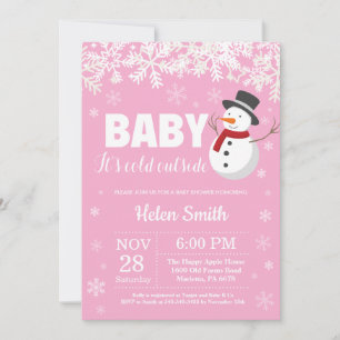 Baby its Cold Outside Winter Snowman Baby Shower Invitation