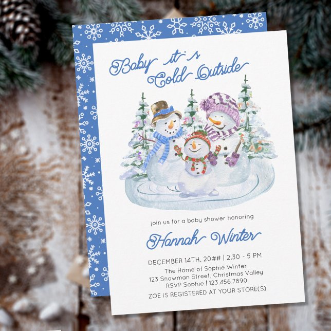 Baby it's Cold Outside Winter Snowman Baby Shower Invitation (Creator Uploaded)