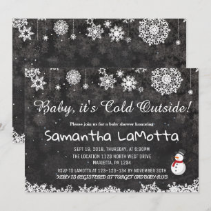 Baby Its Cold Outside Winter snowman Baby Shower Invitation