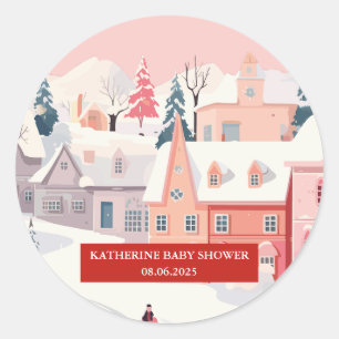 Baby It's Cold Outside Winter Themed baby shower Classic Round Sticker