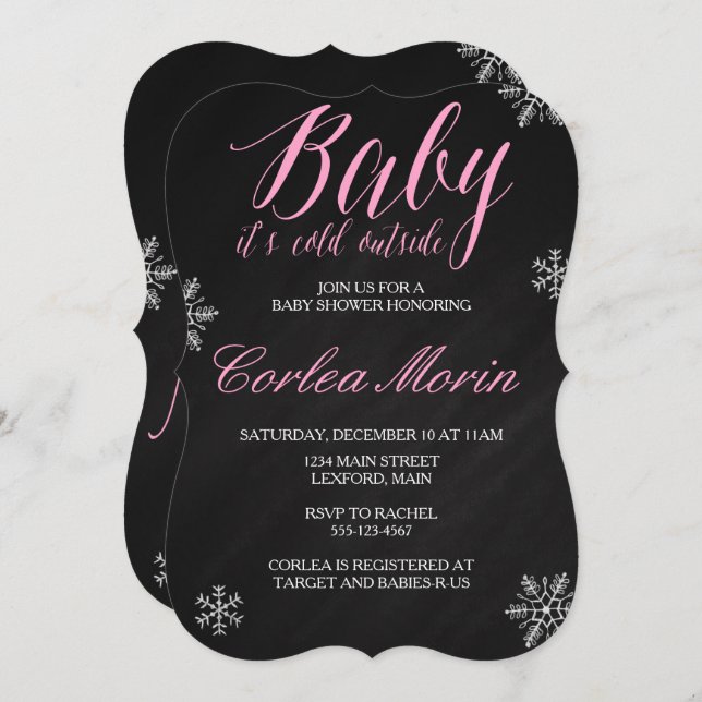 Baby Its Cold Outside Winter themed Shower Invite (Front/Back)