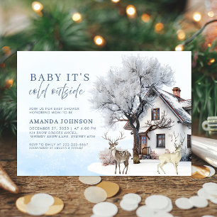 Baby Its Cold Outside Winter wonderland Baby Showe Invitation