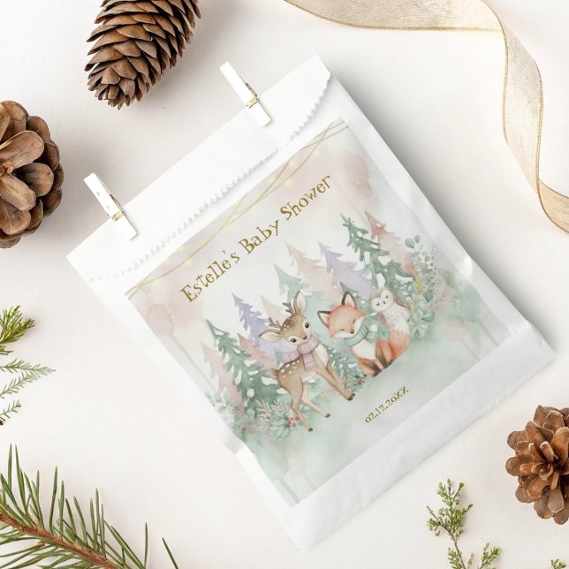 Baby It's Cold Outside Winter Woodland Baby Shower Favour Bag (Creator Uploaded)