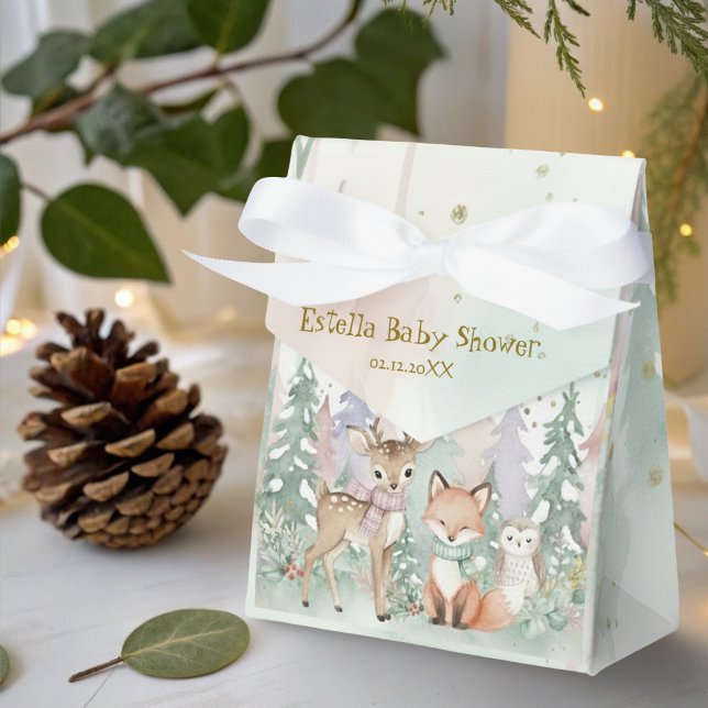 Baby It's Cold Outside Winter Woodland Baby Shower Favour Box (Creator Uploaded)
