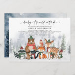 Baby It's Cold Outside Winter Woodland Baby Shower Invitation<br><div class="desc">Welcome your little critter with this adorable baby shower invitation featuring a group of cute woodland animals and frosty forest landscape in elegantly muted holiday colours. Each invite comes with a matching back pattern, but you may add an additional photo to the back if you prefer by clicking on the...</div>