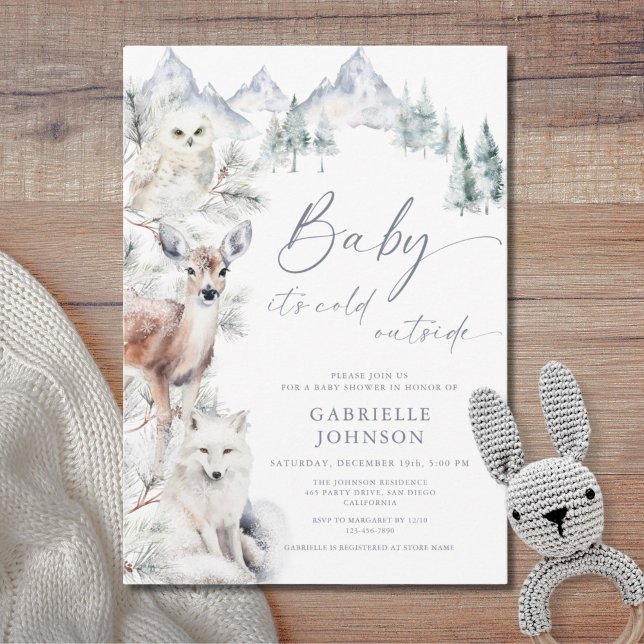 Baby It's Cold Outside Winter Woodland Baby Shower Invitation (Creator Uploaded)