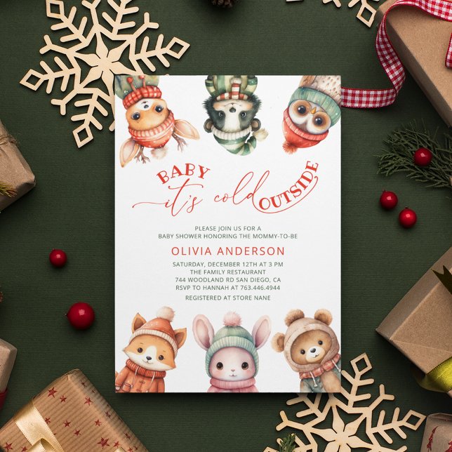 Baby It's Cold Outside Winter Woodland Baby Shower Invitation (Creator Uploaded)