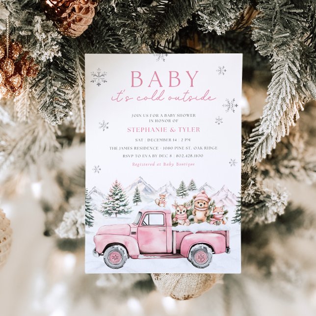 Baby It's Cold Outside Winter Woodland Baby Shower Invitation (Creator Uploaded)
