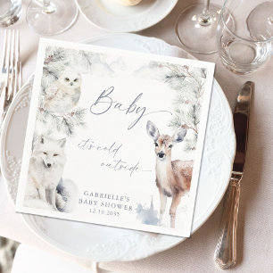 Baby It's Cold Outside Woodland Baby Shower Napkin