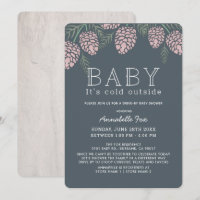 Baby Its Cold Pine Cone Navy Drive-by Baby Shower