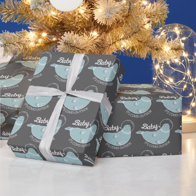 Baby It's Covid Outside Seal Wrapping Paper  (Holidays)