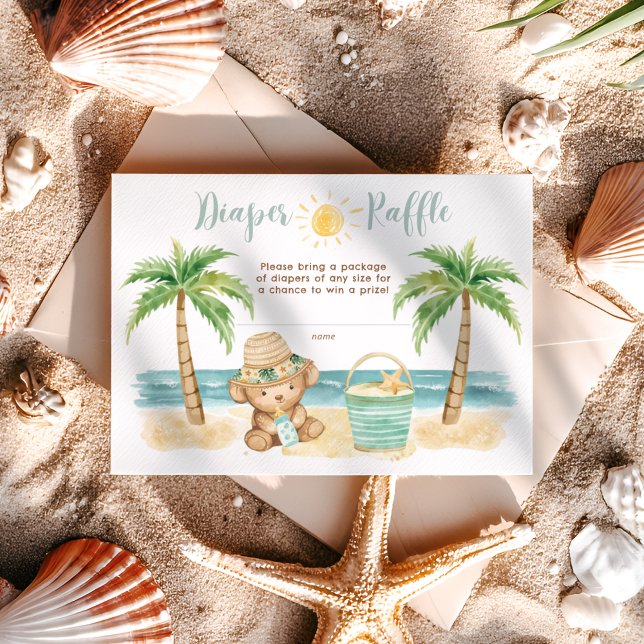 Baby It's Warm Outside Beach Baby Diaper Raffle Enclosure Card (Creator Uploaded)