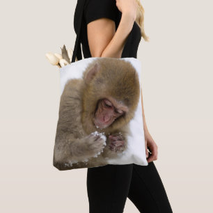 Baby Japanese Macaque Snow Monkey Tote Bag