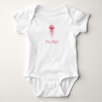 Baby Jellyfish Modern Pink Watercolor Girl