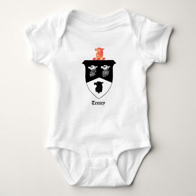  Baby Jersey Bodysuit - Tenney Family Crest (Front)