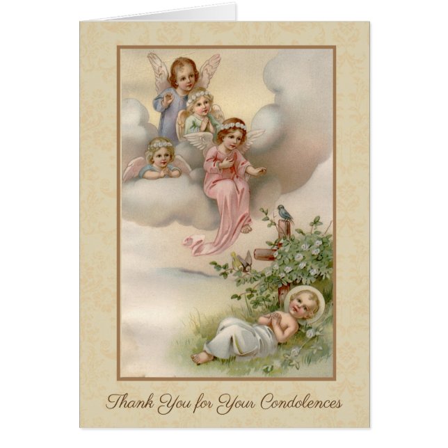 Baby Jesus Angels  Catholic Funeral Thank You (Front)
