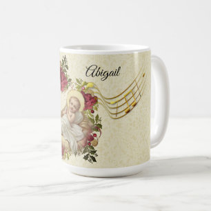 Baby Jesus Christmas Floral Music Coffee Mug