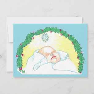 Baby Jesus Enwreathed Holiday Card