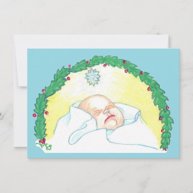 Baby Jesus Enwreathed Holiday Card (Front)