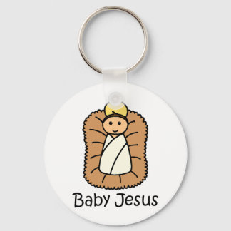 Baby Jesus In A Manger Key Ring