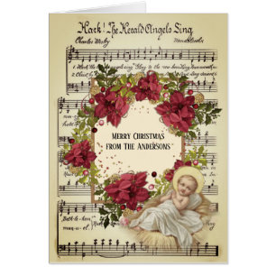 Baby Jesus in Manger Christmas Floral Sheet Music