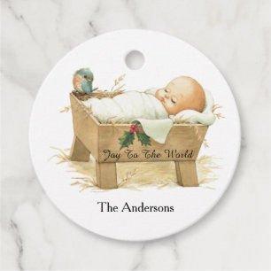 Baby Jesus In Manger Favour Tag