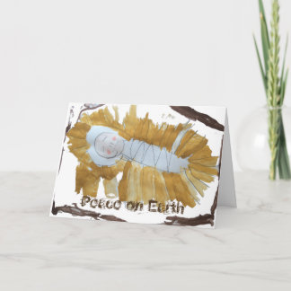 Baby Jesus in the Manger Christmas Card by Isla