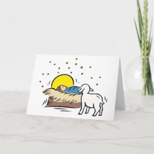 Baby Jesus In The Manger Holiday Card