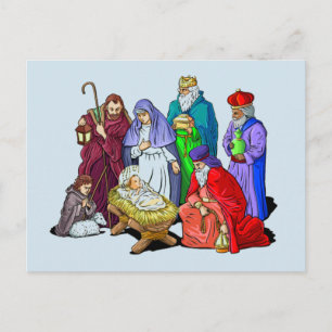 Baby Jesus in the Manger Holiday Postcard