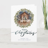 Baby Jesus in the Manger Nativity Folded Photo