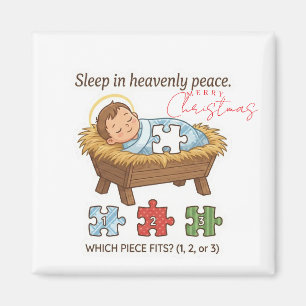 Baby Jesus Jigsaw Puzzle Pattern Game Magnet