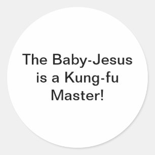 Baby-Jesus Kung-fu Hankamer Artjunkhaus Comic Art Classic Round Sticker