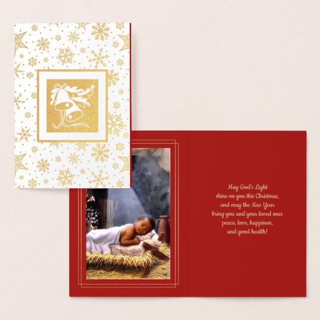 Baby Jesus Luxury Real Foil Christmas Card (Display)