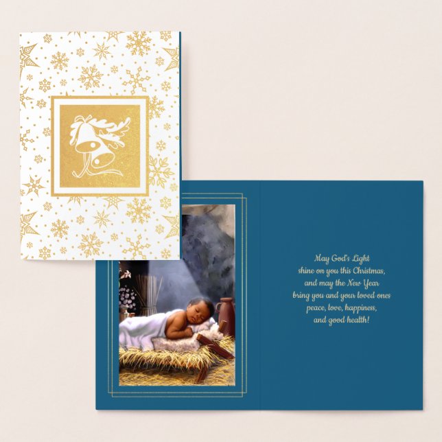 Baby Jesus Luxury Real Foil Christmas Cards (Display)