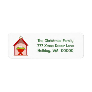 Baby Jesus Manger Christmas Mailing Labels