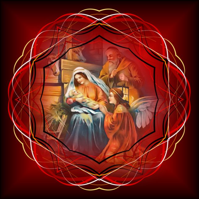 Baby Jesus, Mary & Joseph, The Holy Family, Angel  Ceramic Ornament (Creator Uploaded)