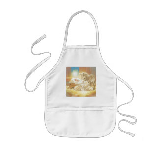 Baby Jesus Nativity with Lambs and Donkey Kids Apron