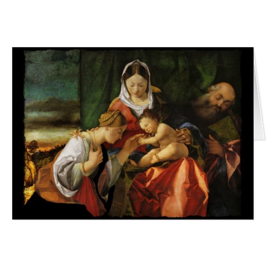 Baby Jesus Saint Catherine and Mary Card