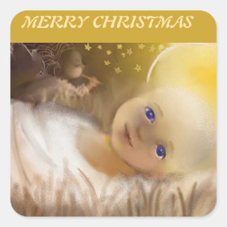 Baby Jesus Square Sticker