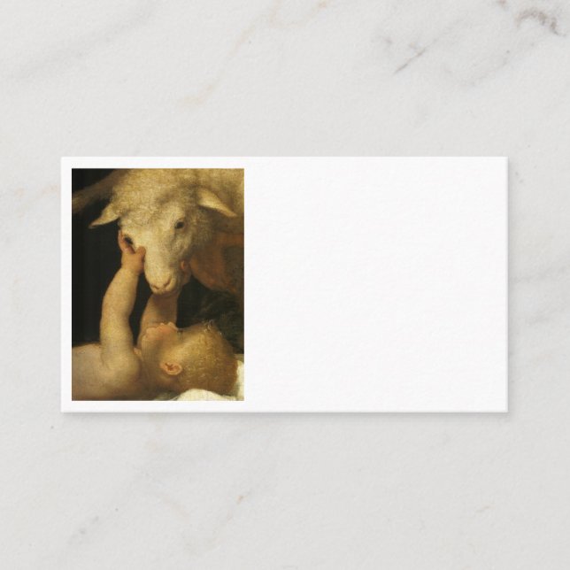 Baby Jesus Touches Lamb Appointment Card (Front)