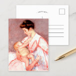 Baby John Being Nursed | Mary Cassatt Postcard<br><div class="desc">Baby John Being Nursed (1910) by American impressionist artist Mary Cassatt. Original fine art portrait depicts a mother dressed in pink nursing her young baby. 

Use the design tools to add custom text or personalise the image.</div>